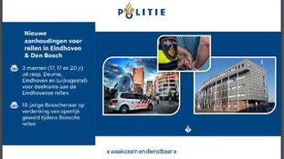 Nieuwe aanhoudingen voor rellen in Eindhoven & Den Bosch