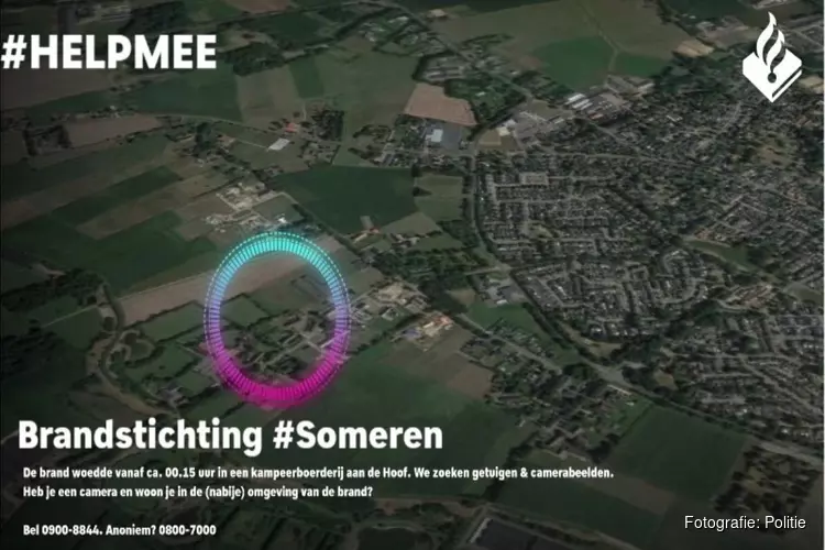 Brandstichting Someren: getuigen en camerabeelden gezocht