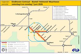 Werkzaamheden bij Eindhoven Centraal: minder treinen en weekendlang geen treinen
